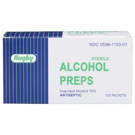 Rugby - Alcohol Prep Pad 70% Strength Isopropyl Alcohol Individual Packet Sterile - 00536110301