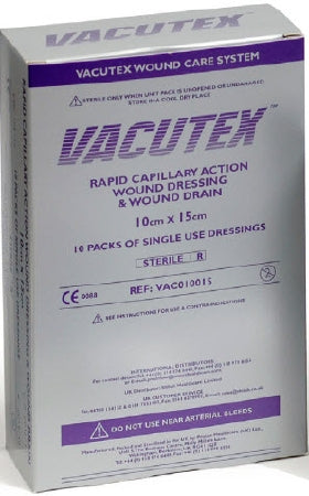 MPM Medical Vacutex Rapid Capillary Action Wound Dressing Polyester Filamets / Polyester / Cotton Non-impregnated 4 X 6 Inch Sterile - VAC010015