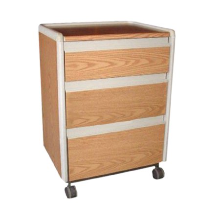 Vista - Refurbished Bedside Cabinet Natural Wood 20 X 17-1/2 X 31-7/16 Inch 3 Drawers No Shelves - HRV100