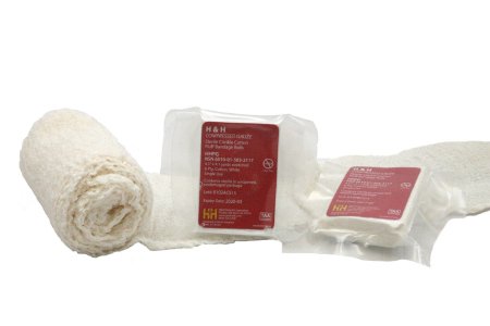 H & H Medical - USP Type VII Fluff Bandage Roll Cotton 6-Ply 4-1/2 Inch X 4-1/10 Yard Roll Shape Sterile - HHPG