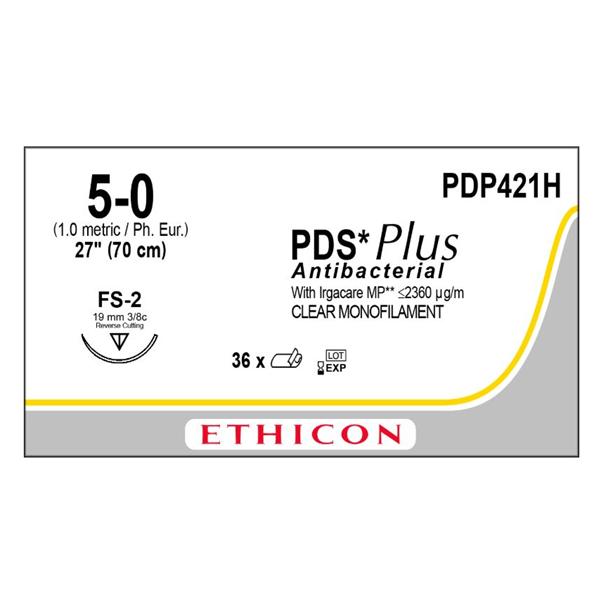 Ethicon Inc,a J & J Company Suture 5-0 Triclosan, Polydioxanone Fs-2 Pds Plus Undyed 27" Monofilament 36/Bx - PDP421H