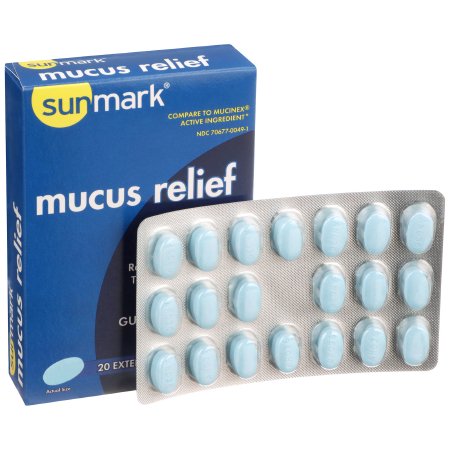 sunmark mucus E.R. - Cold and Cough Relief 600 mg Strength Extended Release Tablet 20 per Box - 70677004901