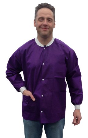 Valumax International Lab Jacket Valumax Extra-Safe Eggplant Medium Hip Length Limited Reuse - 3630EPM