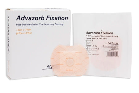 Dukal Advazorb Fixation Tracheostomy Dressing Foam / Silicone 4-1/2 X 4 Inch Round Sterile - CR4341