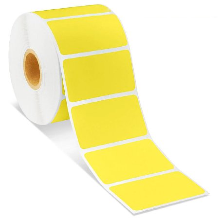 Uline - Blank Label Printer Label Yellow Thermal 1-1/4 X 2-1/4 Inch - S-19477Y