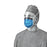 Medline - Surgical Mask with Eye Shield Anti-fog Foam Pleated Tie Closure One Size Fits Most Blue NonSterile ASTM Level 3 Adult - NON27810