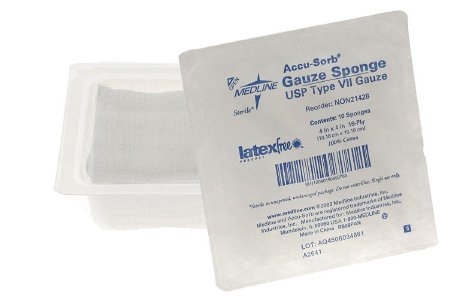 Medline - USP Type VII Gauze Sponge Cotton 16-Ply 4 X 4 Inch Square Sterile - NON21428