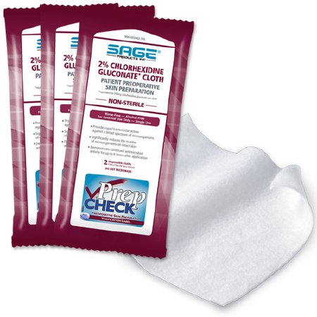 Sage Products Surgical Scrub Wipe Sage 6 Count Soft Pack 2% Strength Chg (Chlorhexidine Gluconate) - 9707