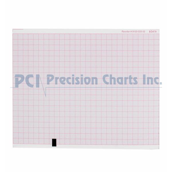 Precision Charts Recording Paper Ecg/Ekg For Mortara Eli 150 24Pk/Case - 9100-028-01
