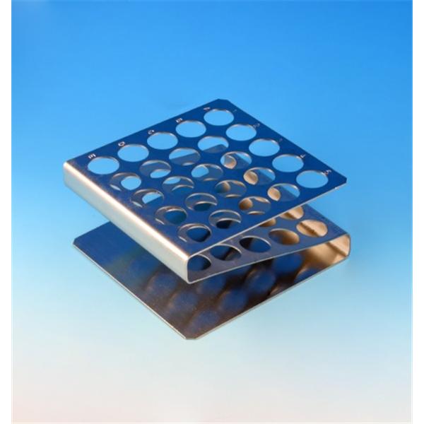 Globe Scientific Test Tube Rack 16-17Mm/ Z Shape 25 Place Silver Ea - 457200
