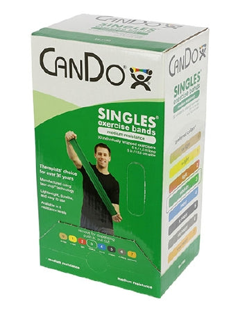 Fabrication Enterprises CanDo Exercise Resistance Band Green 5 Inch X 5 Foot Medium Resistance - 1199366