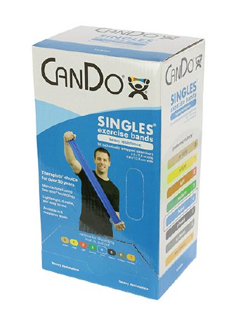 CanDo - Exercise Resistance Band Blue 5 Inch X 5 Foot Heavy Resistance - 10-5184