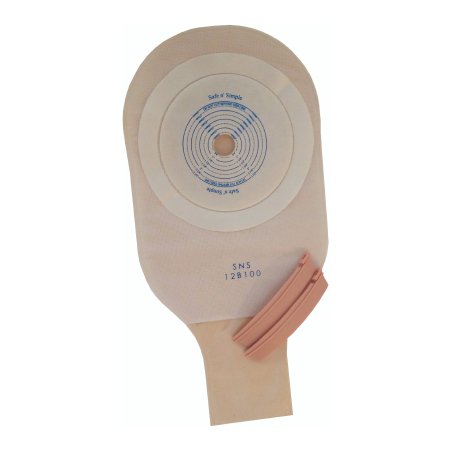 Safe n' Simple - Ostomy Pouch One-Piece System 12 Inch Length Drainable Flat, Trim to Fit - SNS12B100
