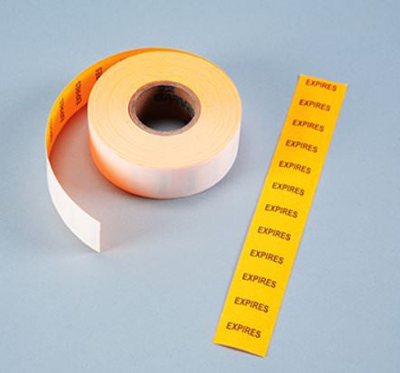 Health Care Logistics HCL Pre-Printed Label Communication Fill In Expires Orange 1/2 X 7/8 Inch - 4017