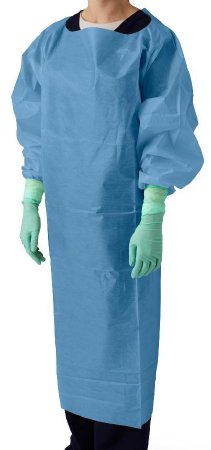 Medline - Protective Procedure Gown One Size Fits Most Blue NonSterile Not Rated Disposable - NON26276