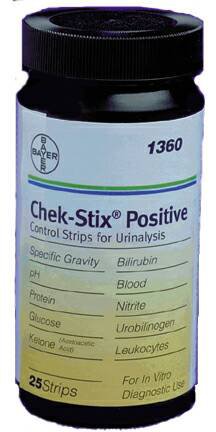 Siemens Chek-Stix Urinalysis Control Strip 25 Strips Positive - 10310482