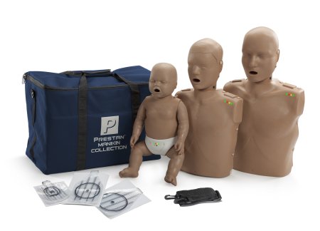 Prestan - CPR Manikin Collection Pack With CPR Monitor Dark Skin Tone Gender Neutral Adult / Child / Infant - PP-FM-300M-DS