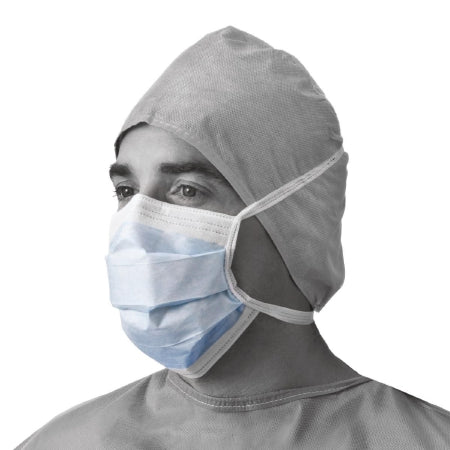 Prohibit X-Tra - Surgical Mask Anti-fog Foam Pleated Tie Closure One Size Fits Most Blue NonSterile ASTM Level 1 Adult - Medline - NON27408