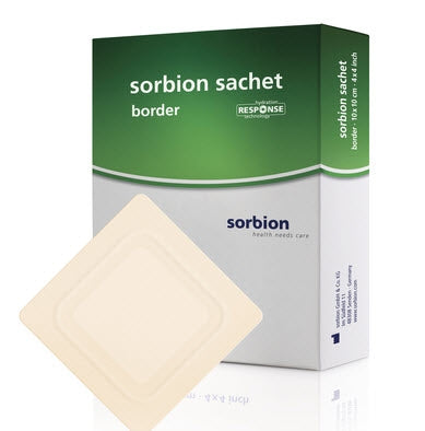 BSN Medical Cutimed Sorbion Sachet Border Hydroactive Wound Dressing Cellulose / Gel Forming Polymer 4 X 4 Inch - 7323600