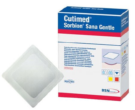 Cutimed Sorbion Sana Gentle - Hydrofiber Dressing Cellulose / Gel-Forming Polymer / Polyethylene 5 X 5 Inch - 7323322