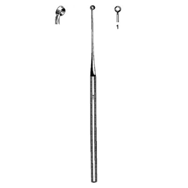 Sklar Instruments Curette Ear Buck #1 Sharp Round Tip Angled Stainless Steel Reusable Ea - 67-2501