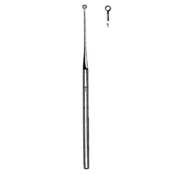 Sklar Instruments Curette Ear Buck #1 Sharp Round Tip Straight Stainless Steel Reusable Ea - 67-2516