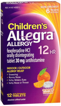 Children's Allegra - Children's Allergy Relief 30 mg Strength Tablet 12 per Box - 41167423201