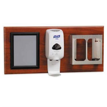 Market Lab Wall Board For Glove Box Holder Wall Mounted 2-Box Capacity 35 W X 16 H Inch Thermafoil / Stainless Steel - 20041-CW