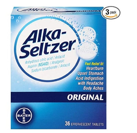 Bayer Alka-Seltzer Antacid 1000 mg - 325 mg - 1916 mg Strength Effervescent Tablet 36 per Box - 280140036