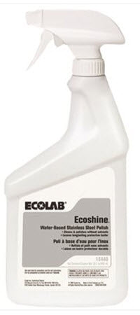 Ecolab Ecoshine Stainless Steel Cleaner Oil Based Liquid 32 oz. Bottle Scented - 6118440