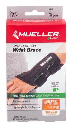 Mueller Sports Medicine Mueller Green Wrist Brace Plastic / Spandex Left Hand Black Large / X-Large - 86274