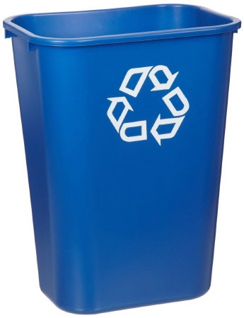 Rubbermaid - Recycling Container 41 Quart Rectangular Blue Plastic Open Top - 295773