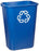 Rubbermaid - Recycling Container 41 Quart Rectangular Blue Plastic Open Top - 295773