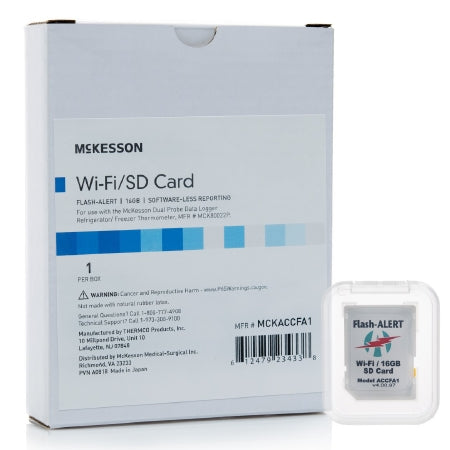 McKesson McKesson Flash-Alert SD Wi-Fi / Memory Card 16GB SDHC Memory, Flash-Alert, Software-less Reporting For use with the Dual Probe Data Logger Refrigerator/ Freezer Thermometer, MFR # MCK80022P - CKACCFA1