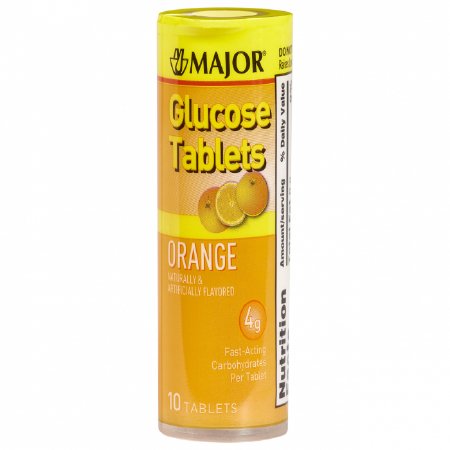 Major Pharmaceuticals Glucose Supplement 10 per Bottle Chewable Tablet Orange Flavor - 904671015