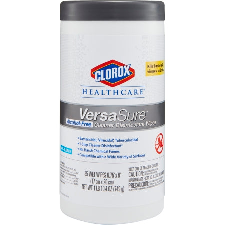 Healthlink Clorox Healthcare VersaSure Surface Disinfectant Cleaner Quaternary Based Wipe 85 Count Canister Disposable Scented - 31757