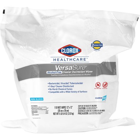 Clorox Healthcare VersaSure - Surface Disinfectant Refill Premoistened Manual Pull Wipe 110 Count Pouch Scented NonSterile - 31761