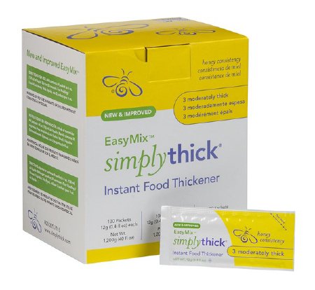 SimplyThick Easy Mix - Food and Beverage Thickener 12 Gram Individual Packet Unflavored Gel Honey Consistency - 82051308001