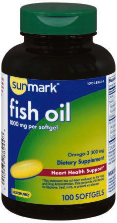 McKesson sunmark Omega 3 Supplement Fish Oil 1000 mg Strength Softgel 100 per Bottle - 1093988244