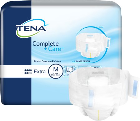 Essity HMS North America Inc TENA Complete + Care Adult Incontinent Brief Tab Closure Medium Disposable Moderate Absorbency - 69960