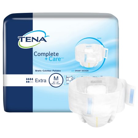 TENA Complete + Care Extra - Unisex Adult Incontinence Brief Medium Disposable Moderate Absorbency - 69960