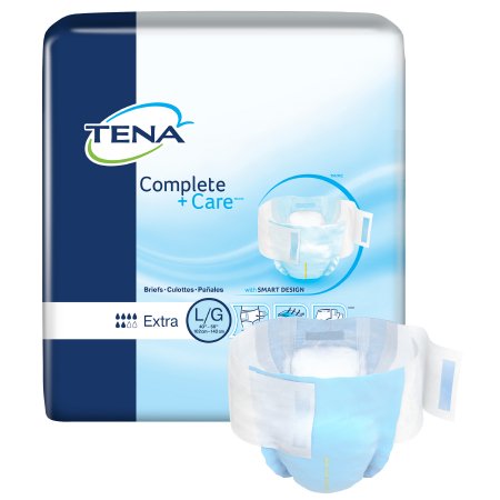 TENA Complete + Care Extra - Unisex Adult Incontinence Brief Large Disposable Moderate Absorbency - 69970