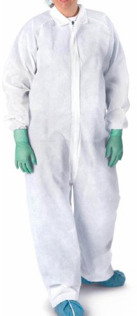Medline - Coverall Large White Disposable NonSterile - NONCV150L