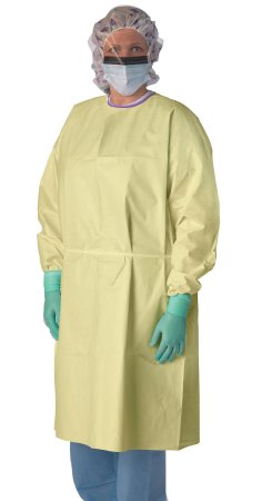 Medline - Protective Procedure Gown Regular / Large Yellow NonSterile AAMI Level 3 Disposable - NONLV315