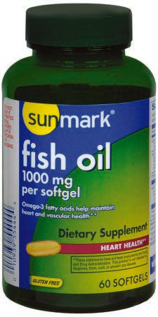 McKesson sunmark Omega 3 Supplement Fish Oil 1000 mg Strength Softgel 60 per Bottle - 1093989144