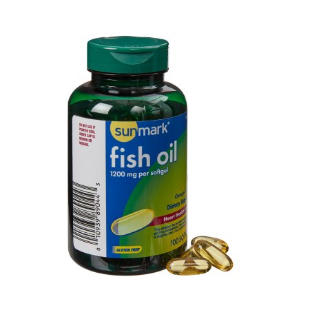 sunmark - Omega 3 Supplement Fish Oil 1200 mg Strength Softgel 100 per Bottle - 10939890404