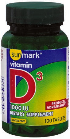 McKesson sunmark Vitamin Supplement Vitamin D3 25 mcg Strength Tablet 100 per Bottle - 1093990444