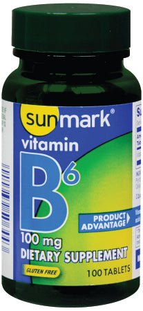 McKesson sunmark Vitamin Supplement Vitamin B6 100 mg Strength Tablet 100 per Bottle - 1093989944
