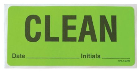 Market Lab - Pre-Printed Label Advisory Label Fluorescent Green Paper CLEAN Date_____Initial_________ Black 1.8 X 4 Inch - 13436