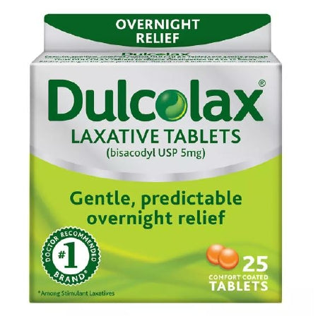Boehringer Ingelheim Dulcolax Laxative Tablet 25 per Box 5 mg Strength Bisacodyl USP - 81421002002